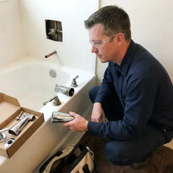 Local bathtub faucet replacement by HVM Plumbing, Springfield, IL